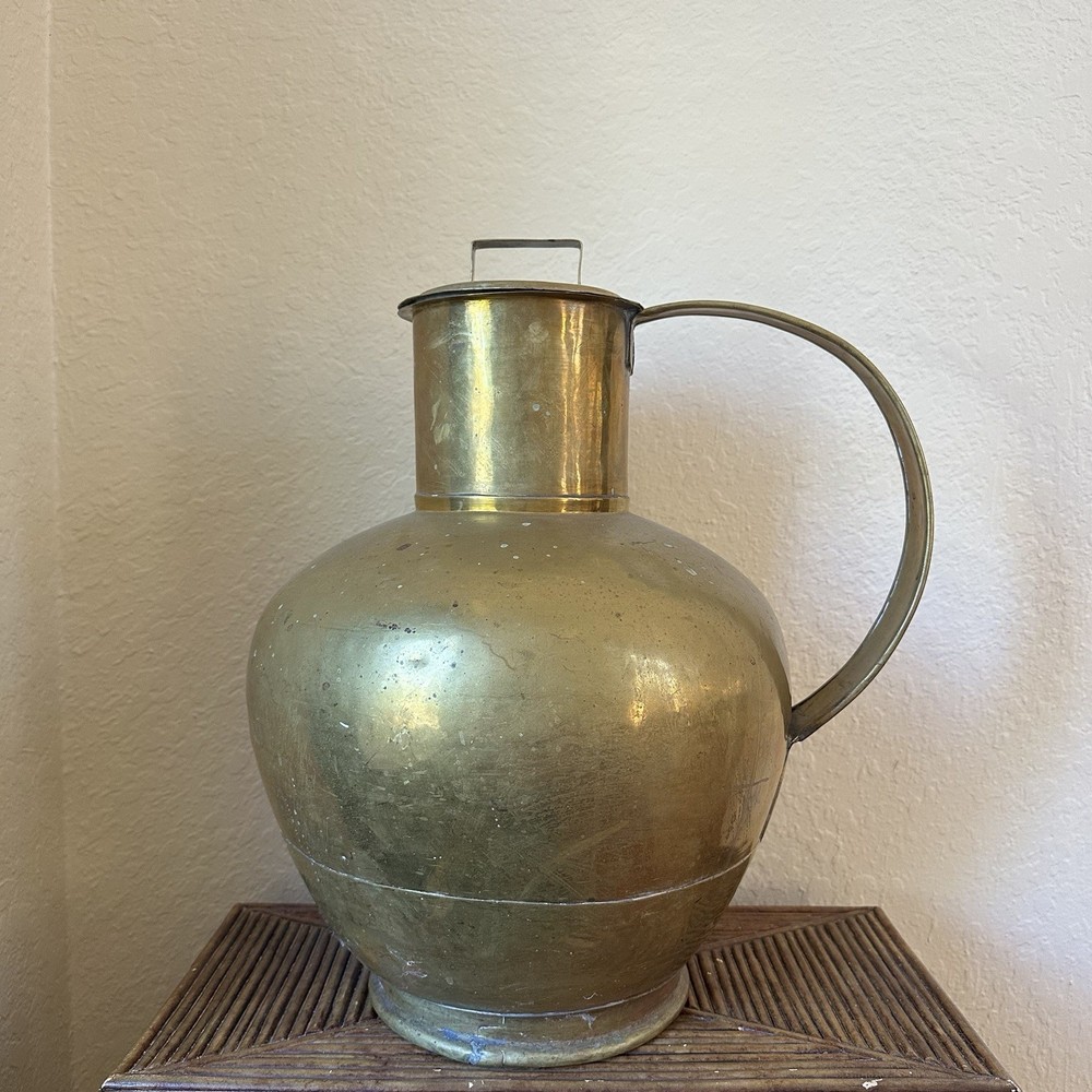 Antique Solid Brass Large 22” Milk Jug