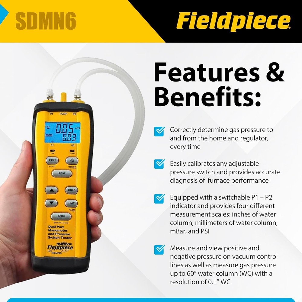SDMN6 HVAC Pressure Switch Tester Fieldpiece