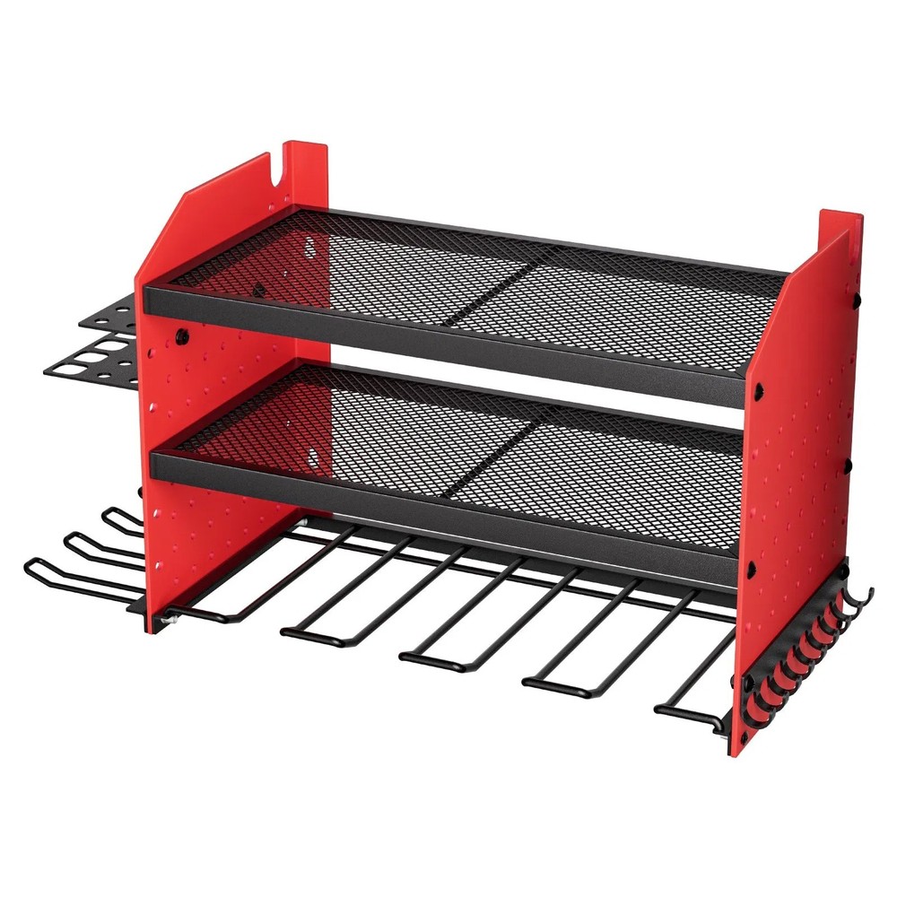 Power Tool Organizer Wall Mount, 3-Layer Storage Rack with 4 Drill Holders,
