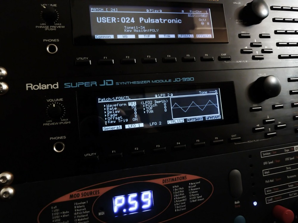 Roland JV-2080 Custom LUX (Negative) LED Display !