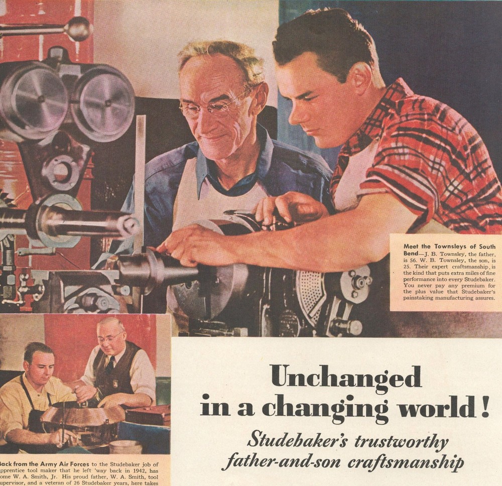 1946 STUDEBAKER automobile PRINT AD car craftsmanship auto mechanic