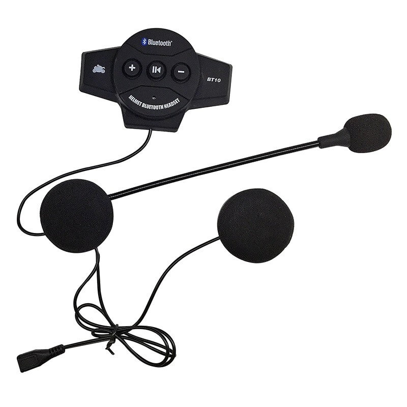 Bluetooth Motorcycle Helmet Interphone Intercom Headset Wireless with Microphone