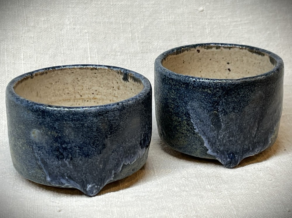 Handpainted Handcrafted Studio Art Pottery Lidded Teapot Cups Set.