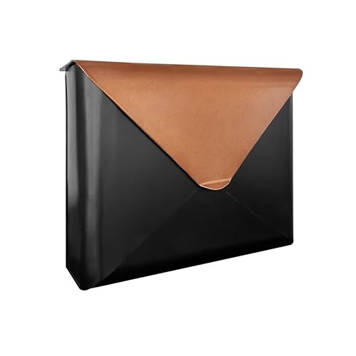 Sleek Envelope Wall Mount Mailbox, Large Mailboxes for Outside Black & Copper