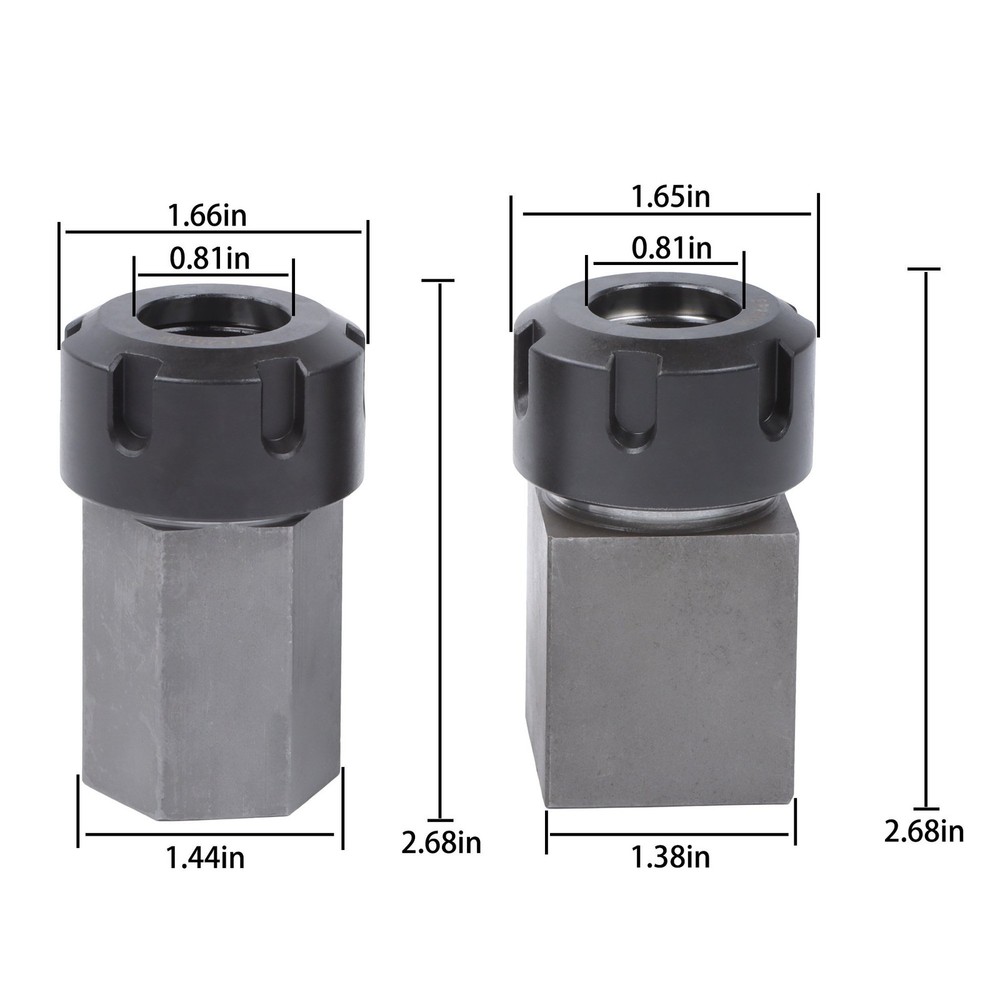 2-Piece ER-25 Collet Block Set Hex Square for Precision Machining