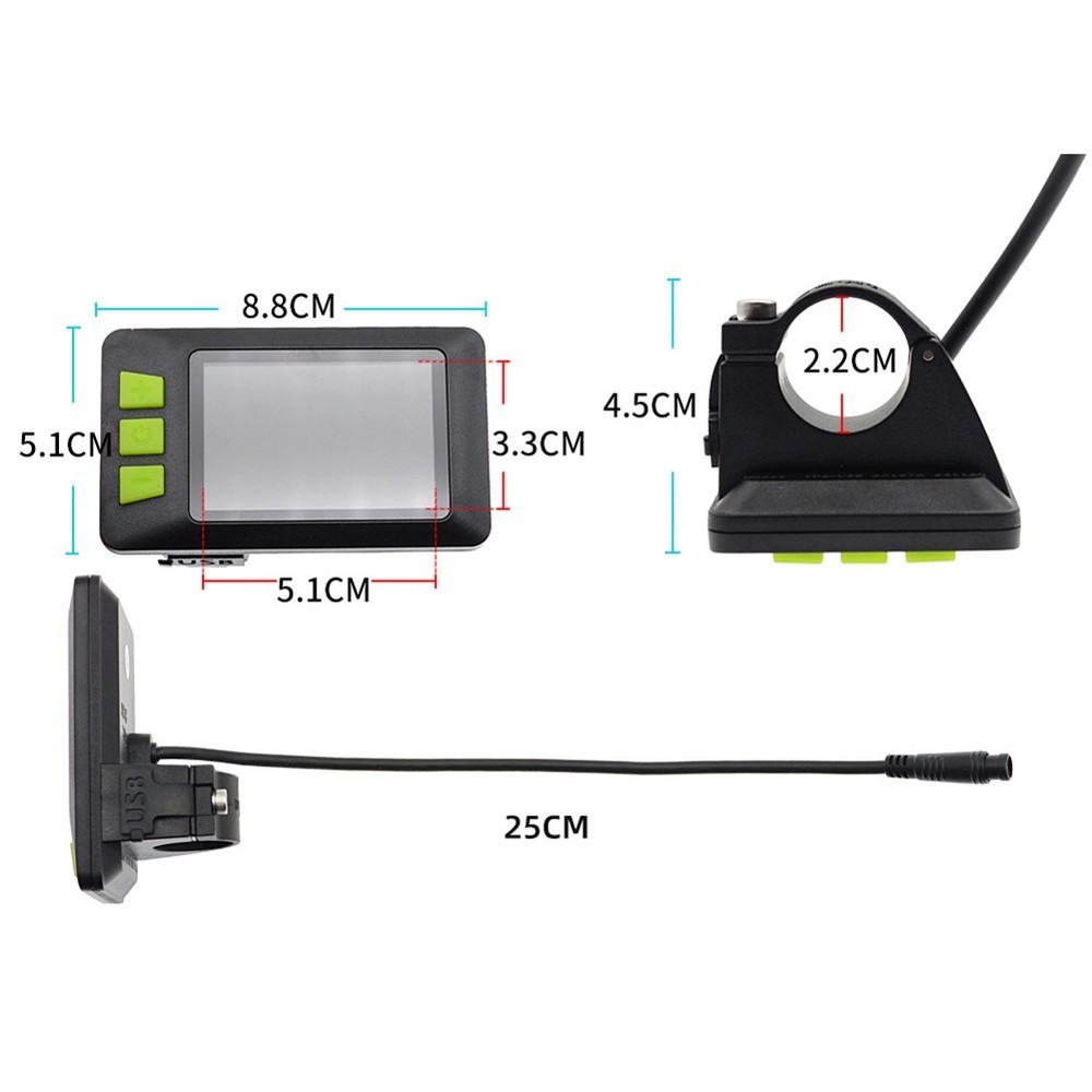 High Performance Electric Bicycle Color Screen Meter with Clear Data Output