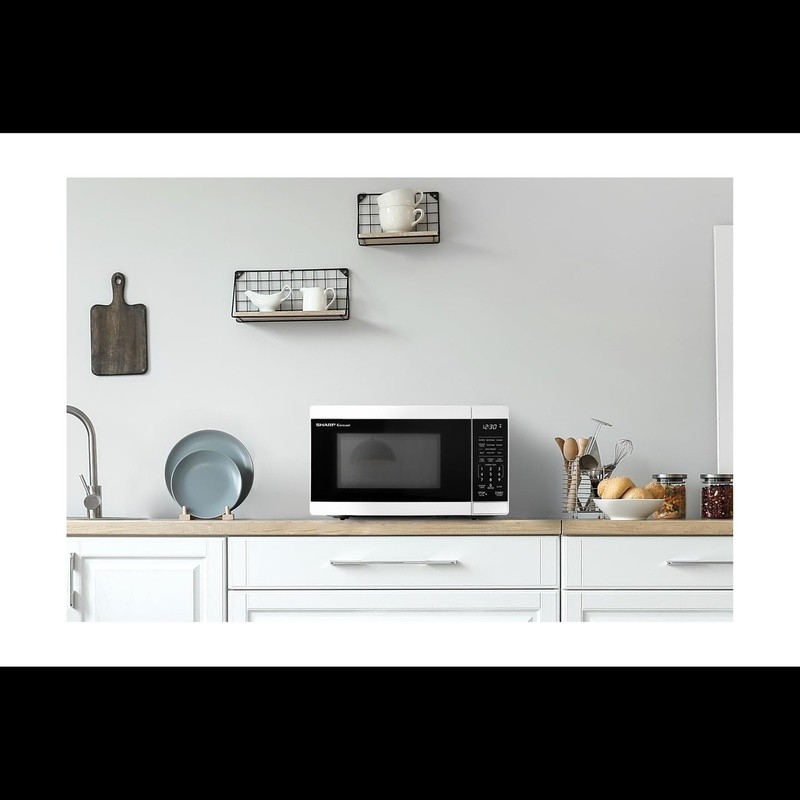700W Compact Microwave Oven W/ Turntable Auto Cook Defrost Timer Kitchen Use