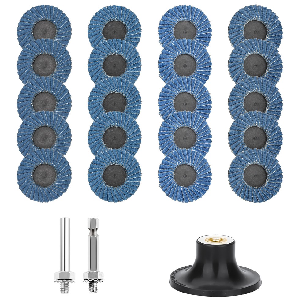 20pcs 2" Flat Flap Disc Roll Lock Sanding Grinding Wheels 40 60 80 120 Grit