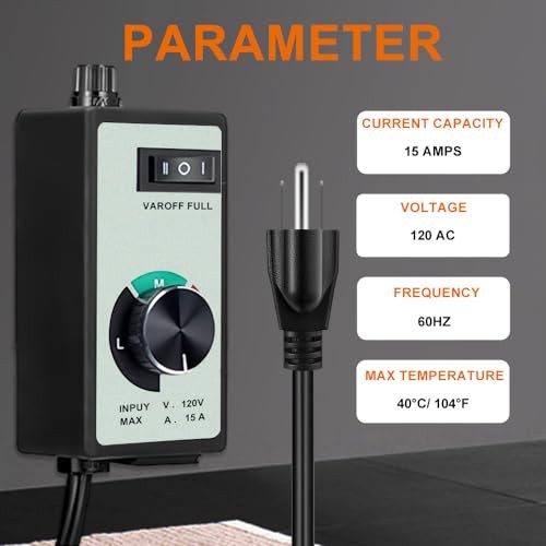 Electronic Fan Speed Controller, 0-100% Variable Speed Adjuster for Inline