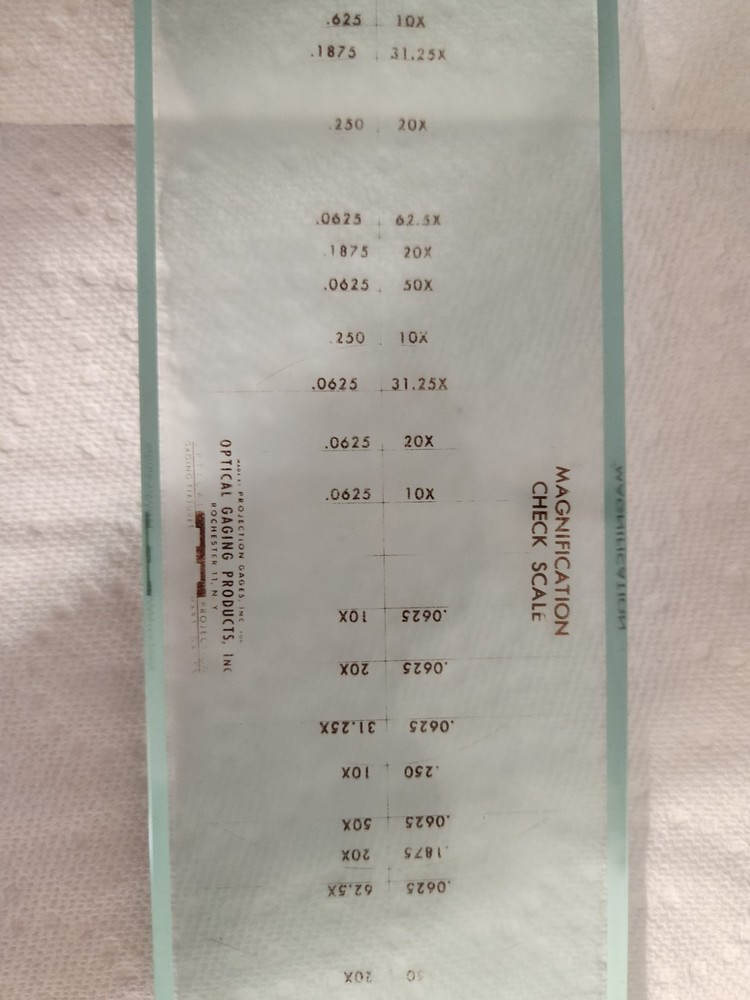 Optical Gaging Products Magnification Check Scale