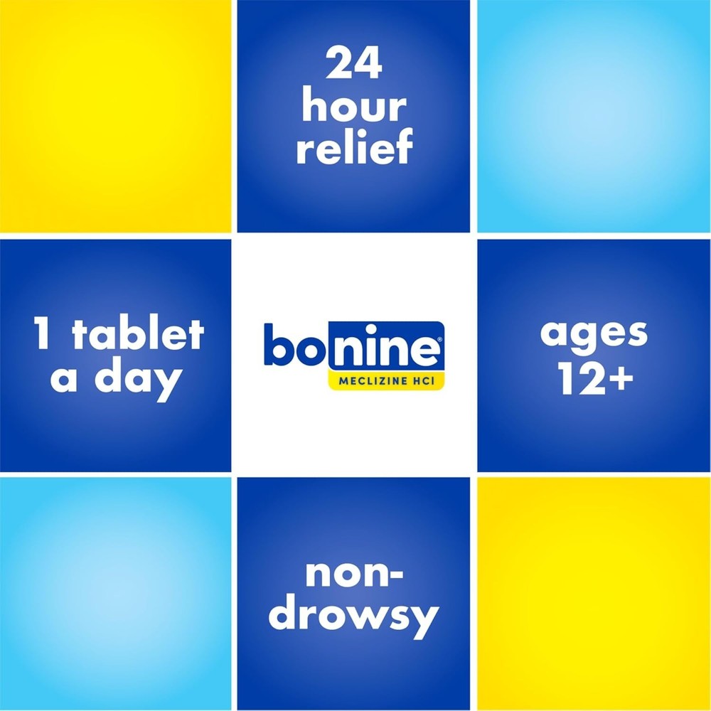 Bonine Motion Sickness Relief 16 ct Raspberry Non Drowsy Fresh