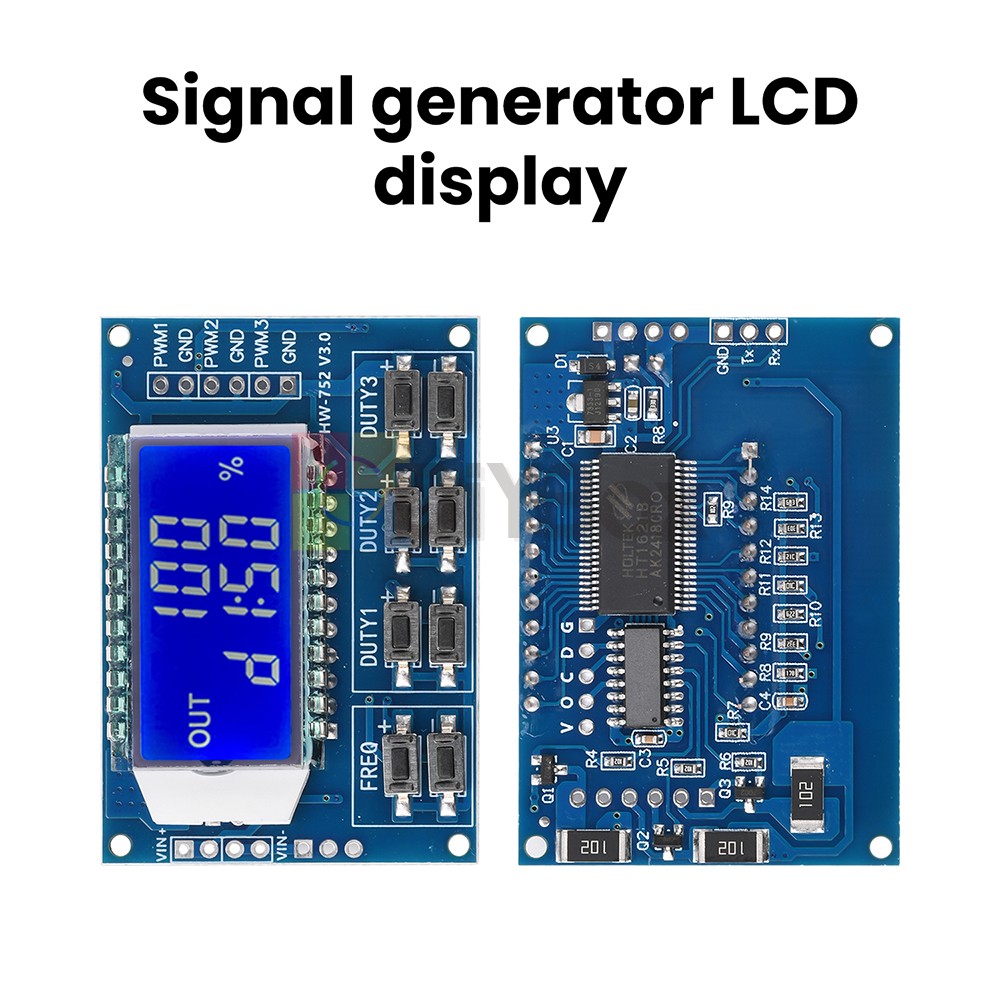 PWM Pulse Wave Frequency Duty Cycle Adjustable Module 3-Channel Signal Generator