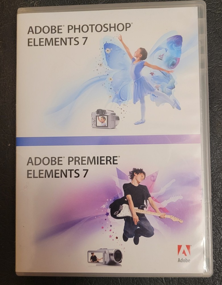 Adobe Photoshop Elements 7 & Premiere Elements 7 + Key 2 Discs