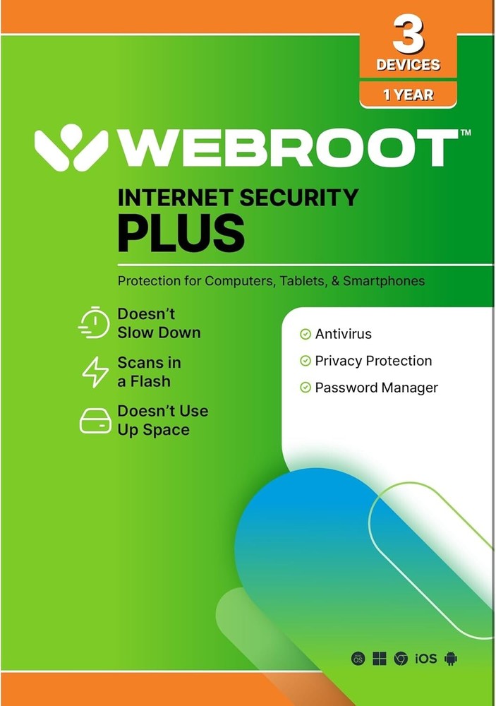 Internet Security Plus 2025 - 3 Device Antivirus + Password Manager Keycard