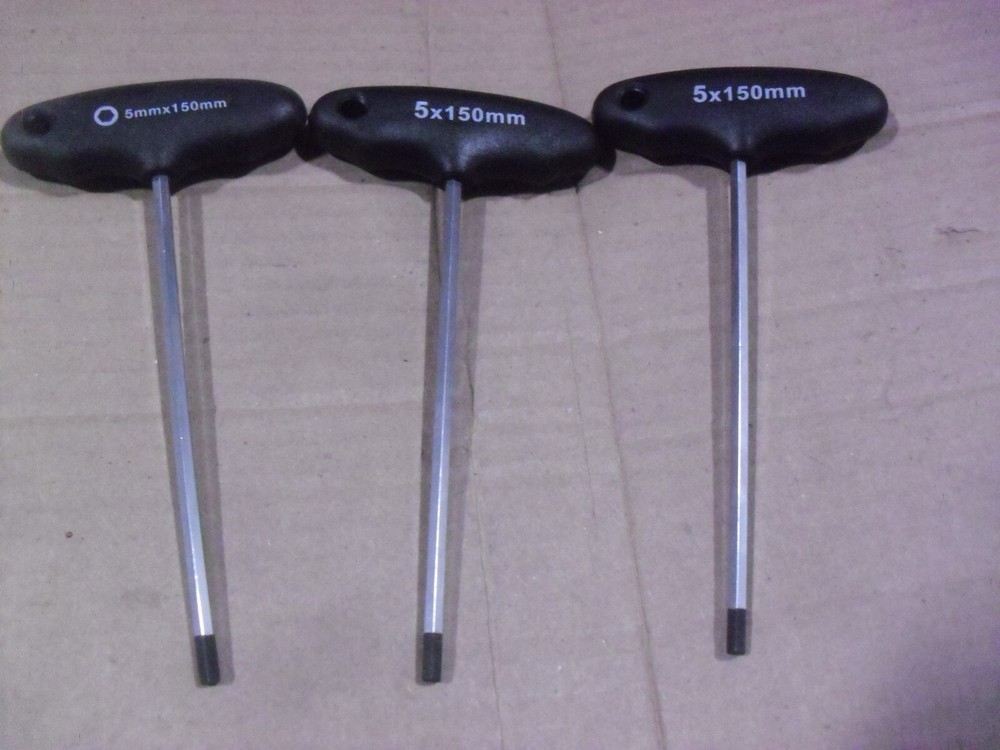 THREE !! 5mm x 150mm T Handle Hex Wrenches