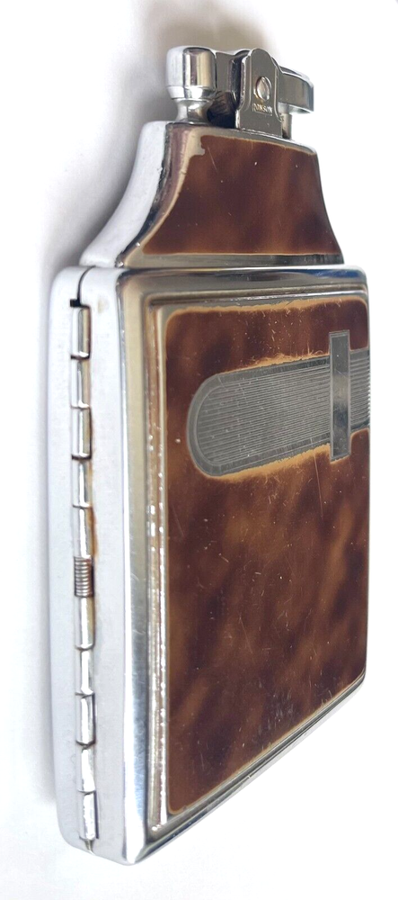 VINTAGE 1940's ART DECO RONSON MASTERCASE LIGHTER & CIGARETTE CASE COMBO