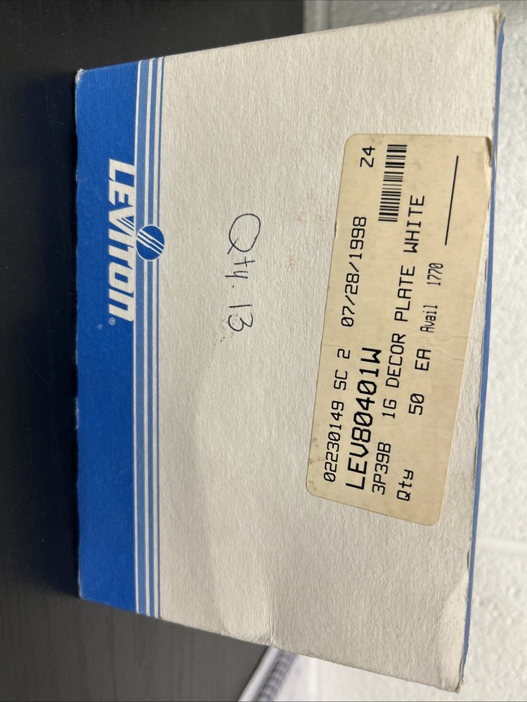 New Leviton Nylon Decorator Plate - White - ECS