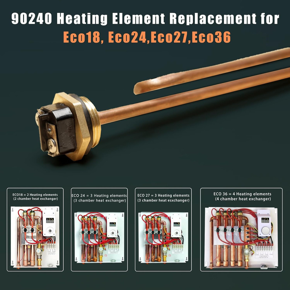 HE 90240 Heating Element, Replacement for Ecosmart ECO 18 27 36, 9KW 240V Water