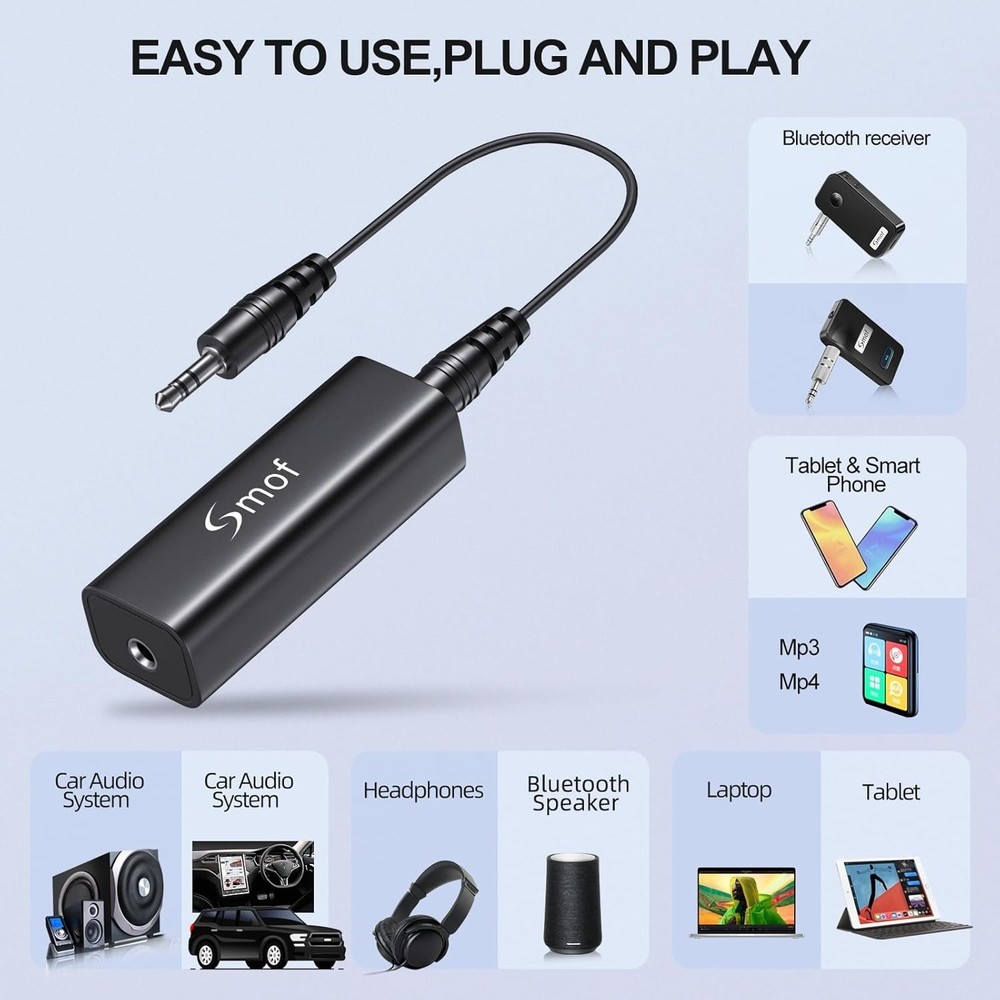 Portable 3.5mm Ground Loop Isolator – Simplify Your Audio Experience Anywhere