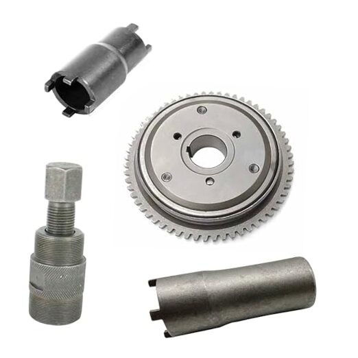 4PCS Starter Clutch Kit Flywheel Puller & Nut + Clutch Lock Spanner Tool for