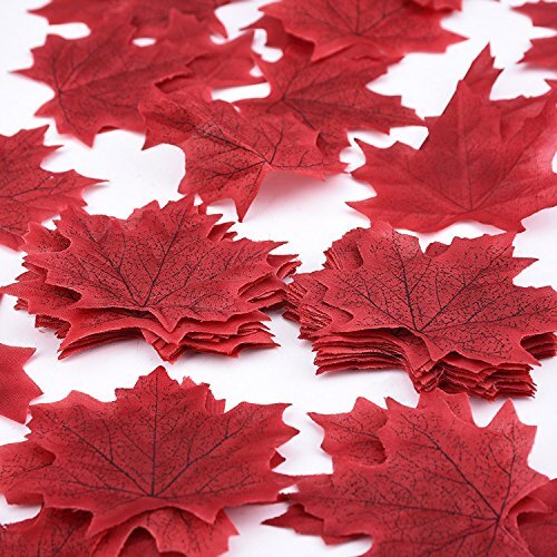 300 Pieces Artificial Autumn Maple Leaves Mixed Fall Colored Leaf for