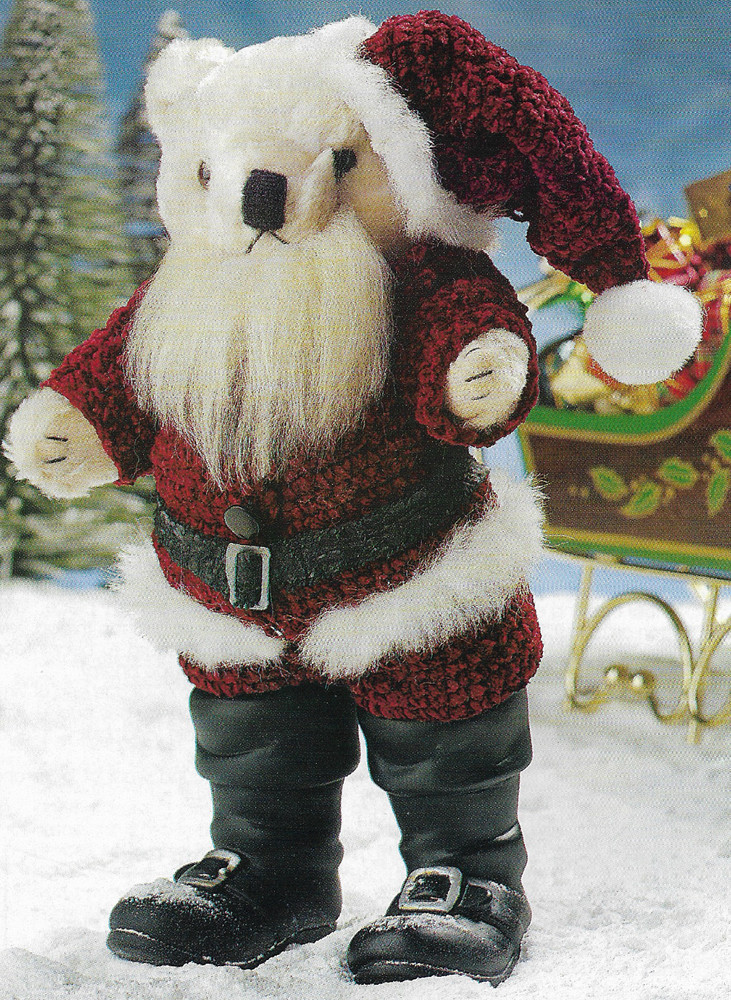 Chenille Santa Bear crochet pattern instructions