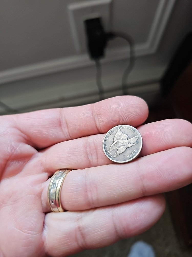 1857 Flying Eagle Cent - Rich Front & Back, F+ Details