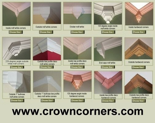Crown Molding Corners Low Profile, Inside Corners fits 4 5/8" crown (4 pack)