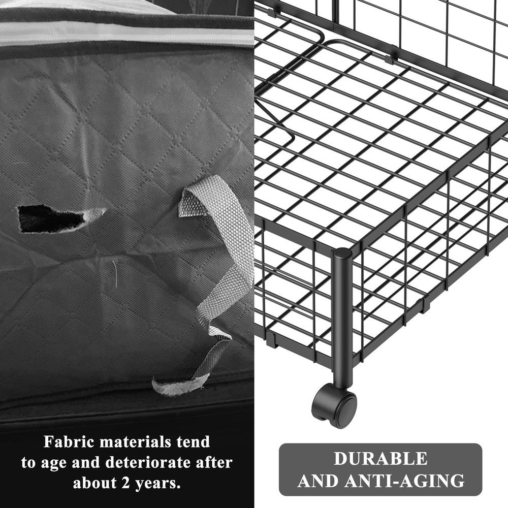 Under Bed Storage with Wheels, 360° Rotating, No-Assembly Underbed Storage Co...