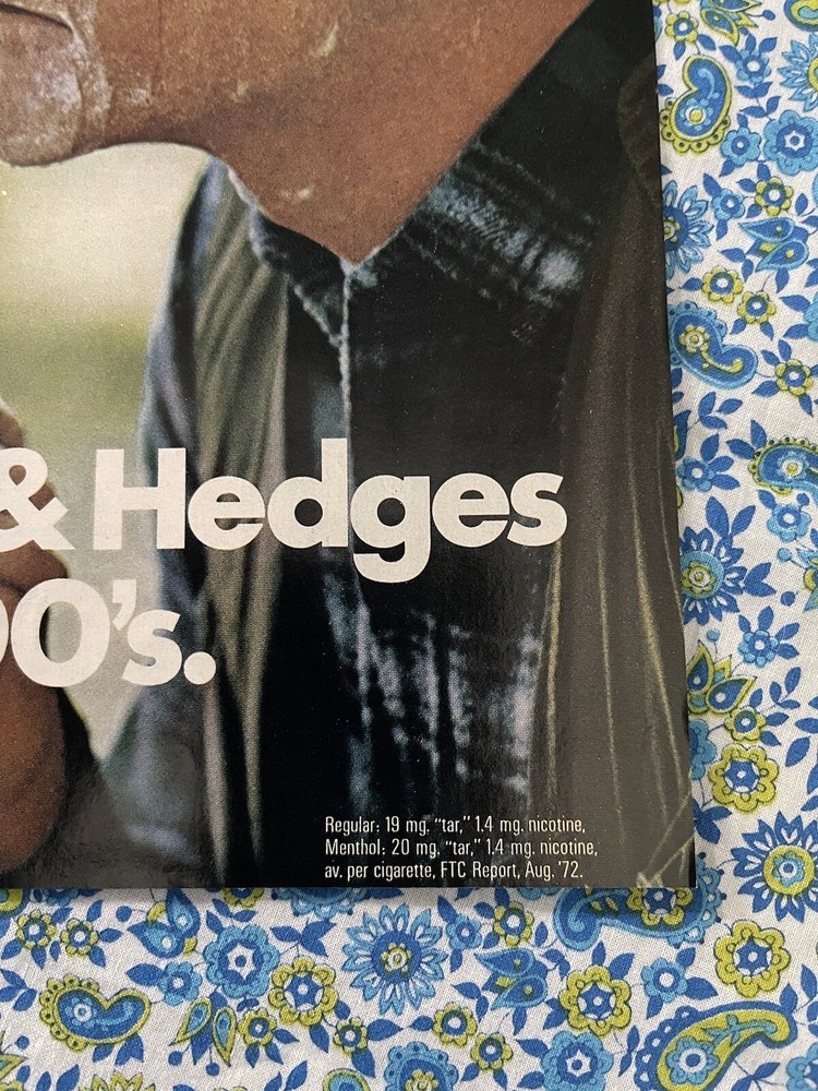 Benson & Hedges 100’s Cigarettes 1973 Print Ad Man Shaving