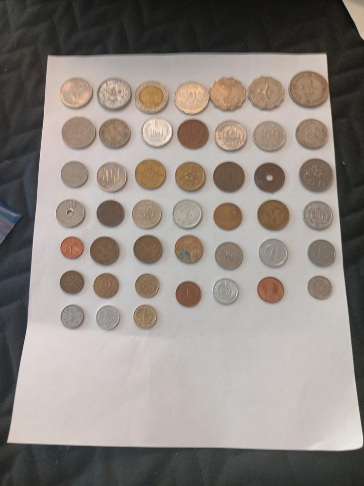 45 Mixed Asian Coins – Used, Various Countries; no duplicates (set 3)