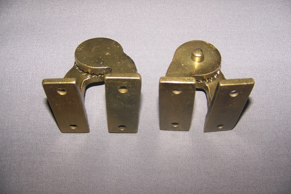 Two, Cast Brass Hinges, Or "Bases Of Sort" - SEE DESCRIPTION