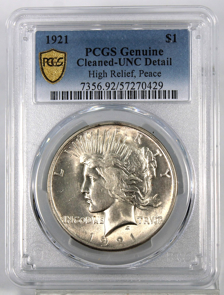 1921 Peace Dollar - PCGS Graded Unc Details !!