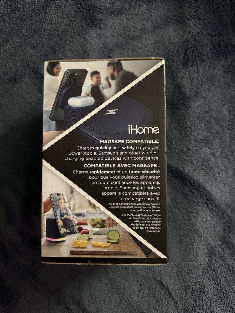 iHome Power Tower Bluetooth Speaker Dual Charging MagSafe Dock Mood Light