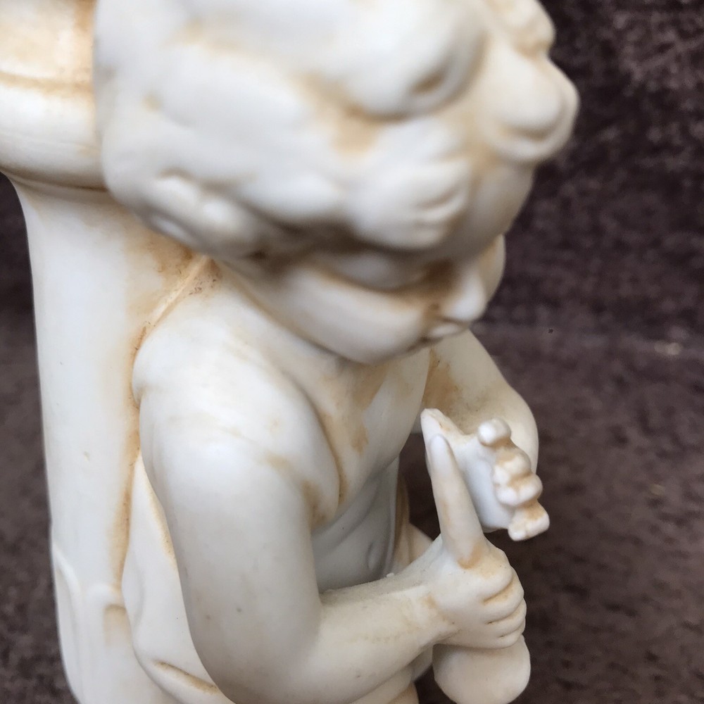 Ceramic 4” Baby Trumpet David Column Candlestick