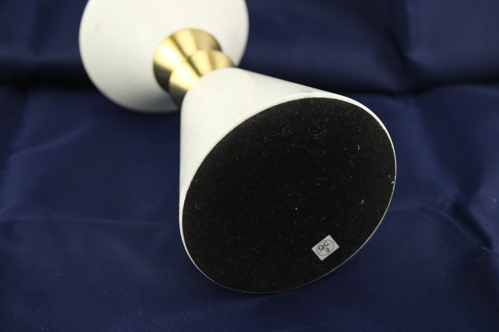 Marble Candleholder Brushed Gold 7 1/2" Tall
