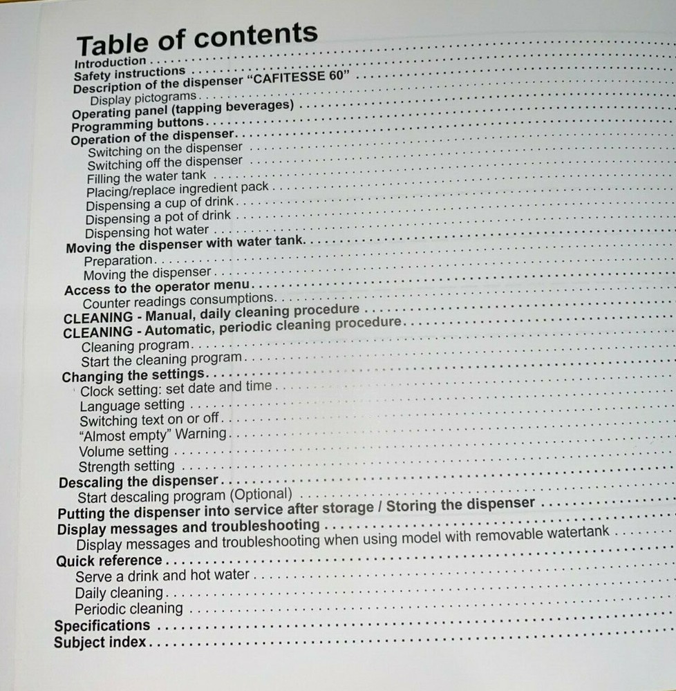 Douwe Egberts Cafitesse 60 Operator Manual