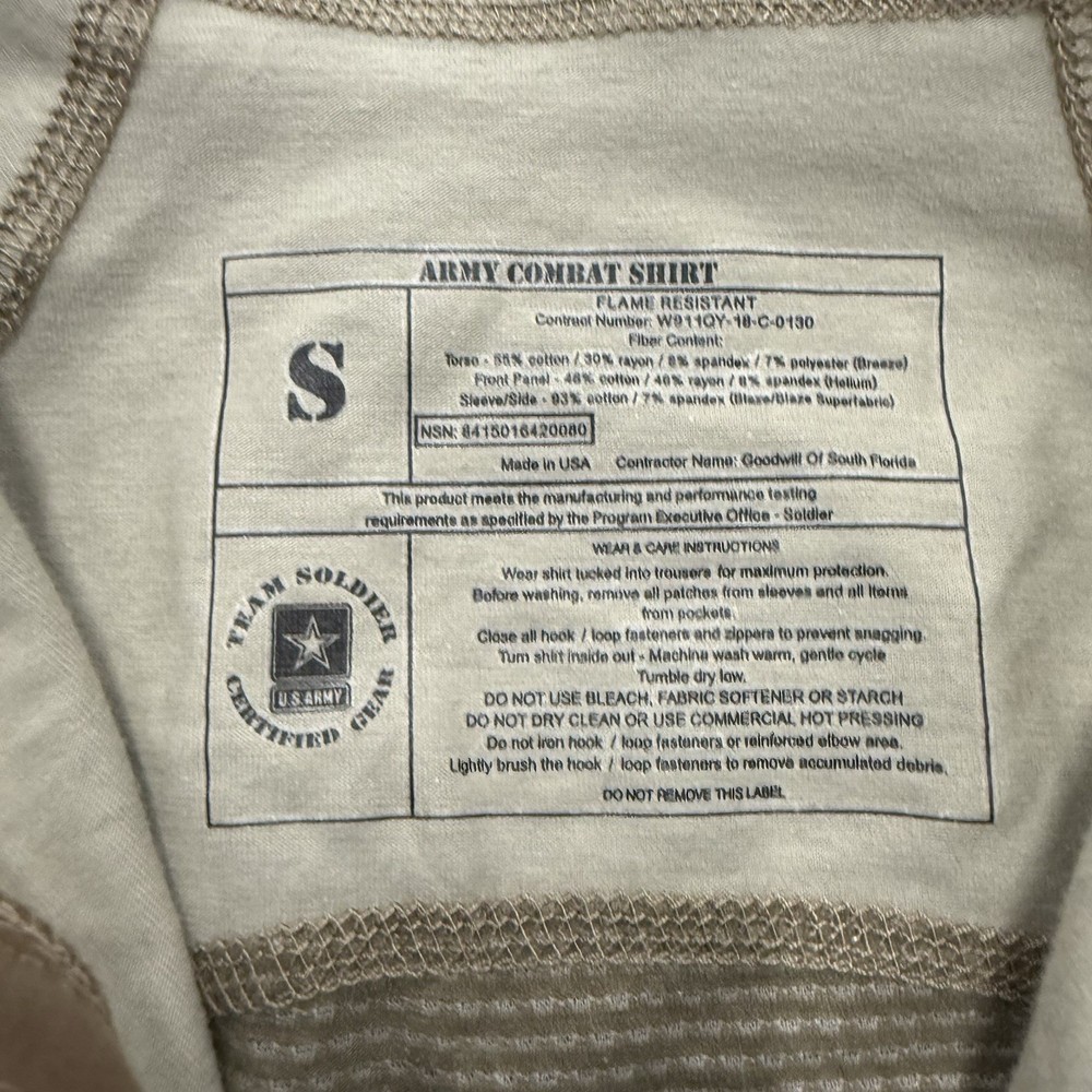 US Army OCP Multicam 1/4 Zip Size Small