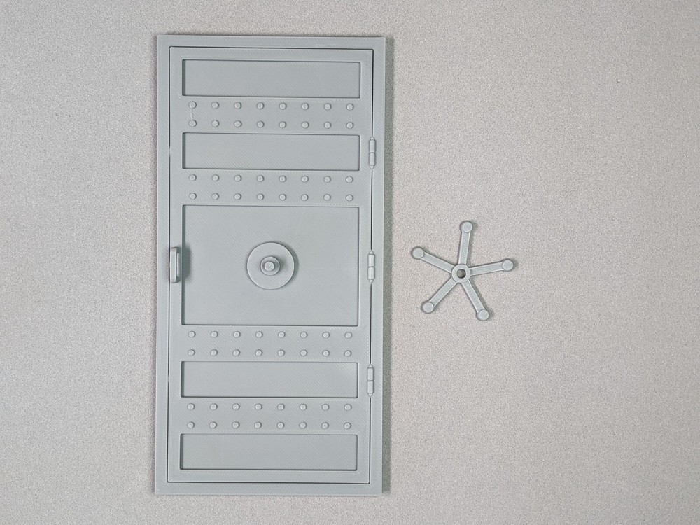1/12 Scale Safe/Vault Door - Rectangular Prop for 6" action figure diorama