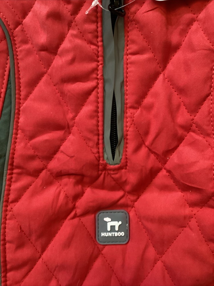 Huntboo Dog Jacket Size Large Red/grey