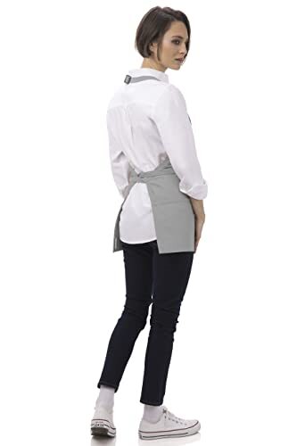 Unisex Three Pocket Apron One Size Grey