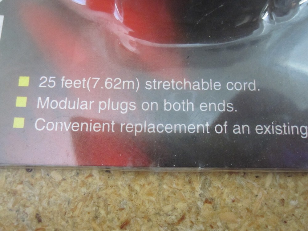 25' Long Coiled Handset Cord NEW