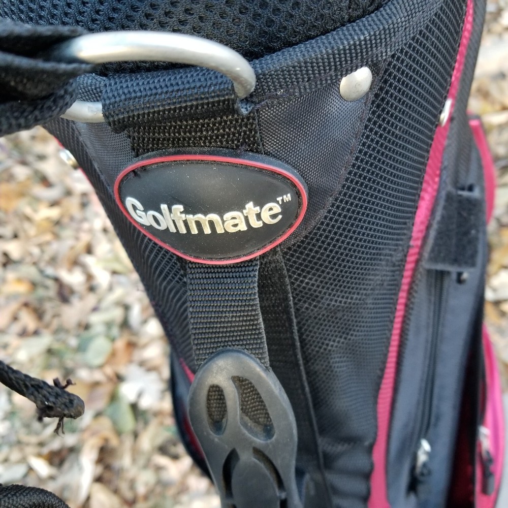 Golf stand bag Golfmate MATE black red shoulder strap