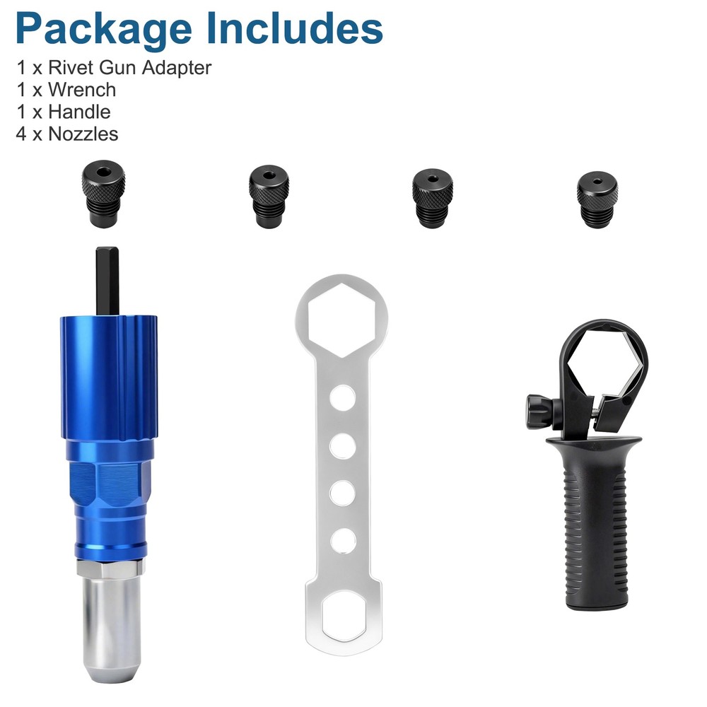 Electric Rivet Nut Gun Adapter Cordless Riveting Tool Insert Nut Drill Tool Kit
