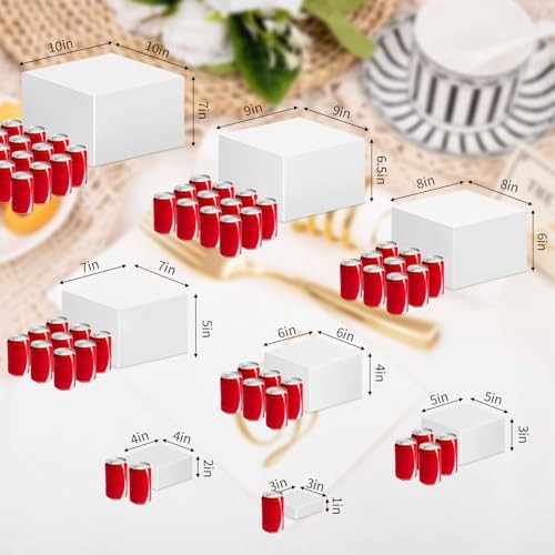 8PCS Buffet Risers，Large Food Risers for Buffet Table, Dessert white-8PCS-3-10