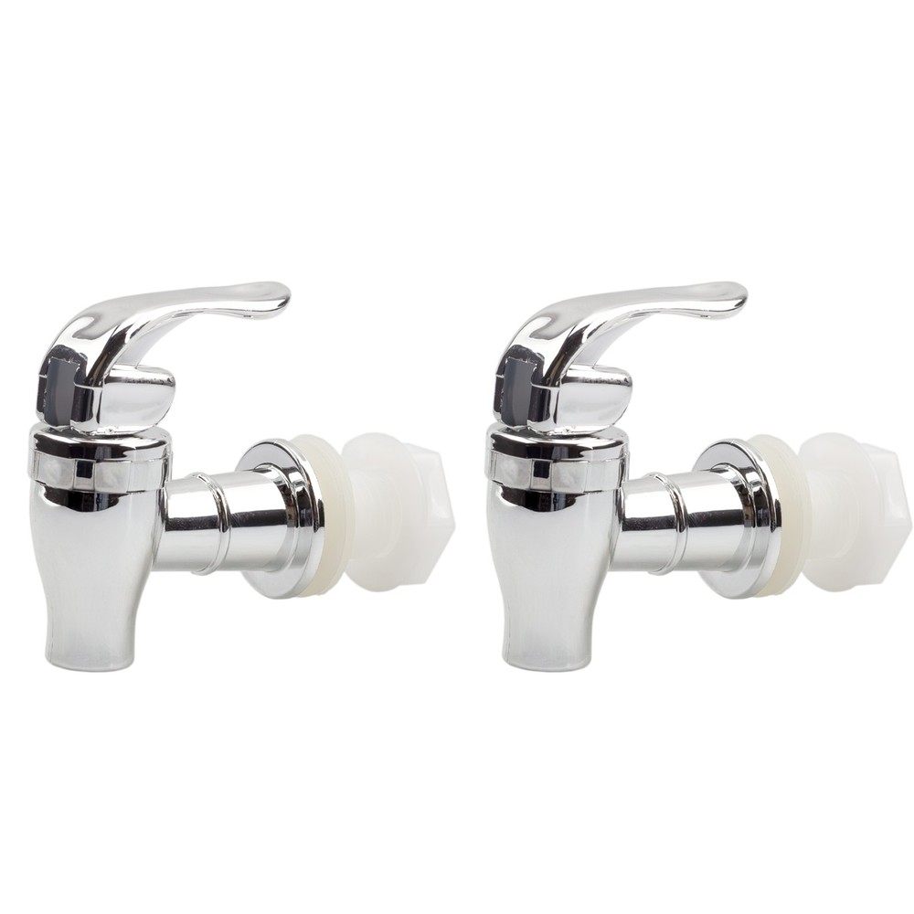 Push Style Spigots for Beverage Dispenser Carafes 2pk Chrome Lock Open Style
