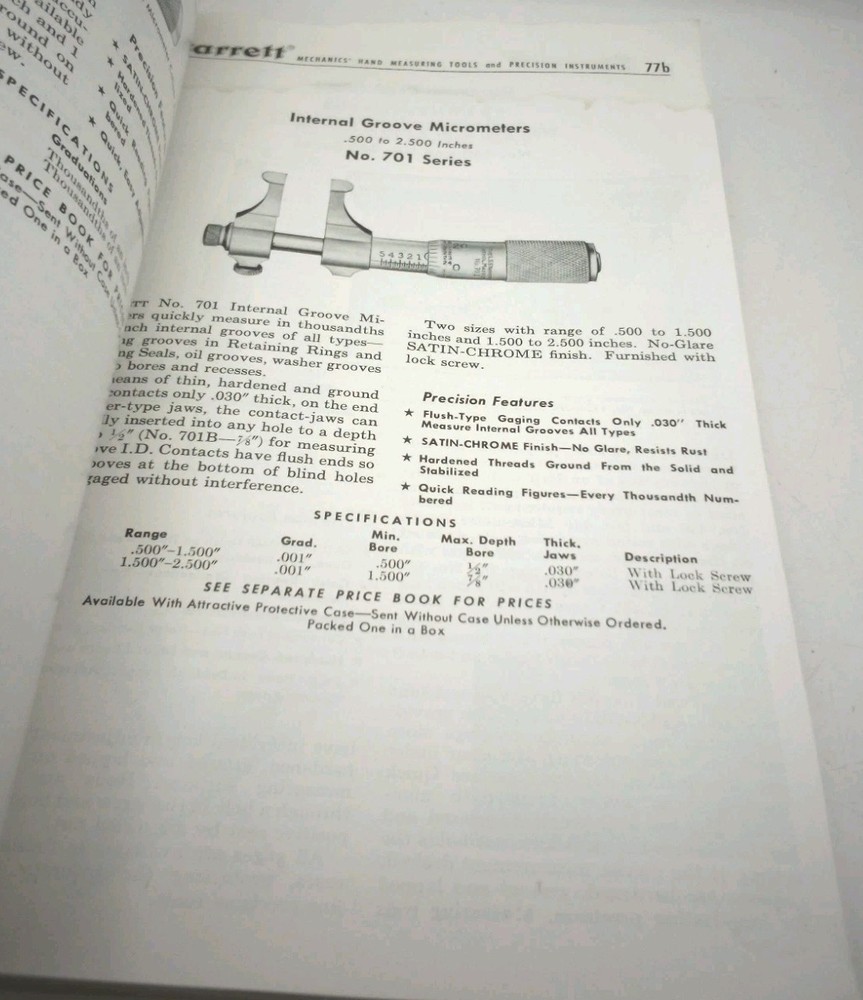 Starrett Tools Catalog #27, Second Edition, 1957
