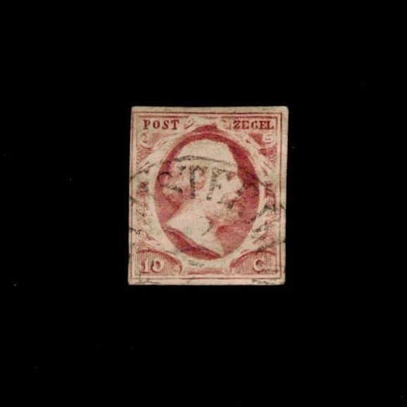Netherlands, Scott 2, King William III, 1864, used