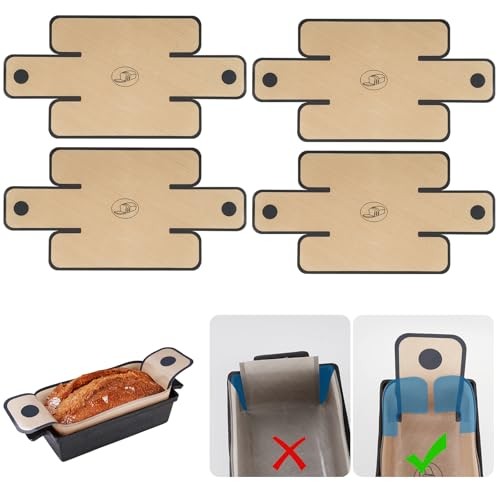 4-Pack Silicone Bread Loaf Pan Liners, Reusable and Nonstick Brown 4-pack