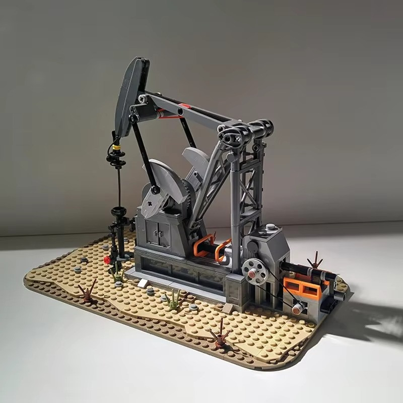 MOC Functioning Oil Pump Jack Oil Derrick Mechanical Model Set 474 Pcs